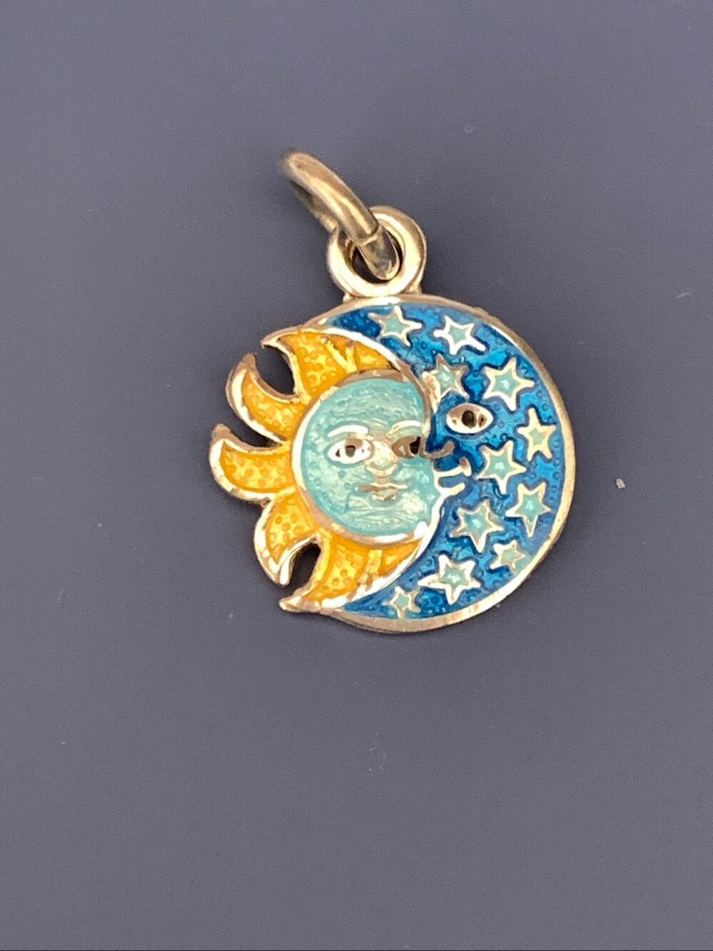 .925 Sun Stars Vintage Sterling Silver Jewelry Charm #space